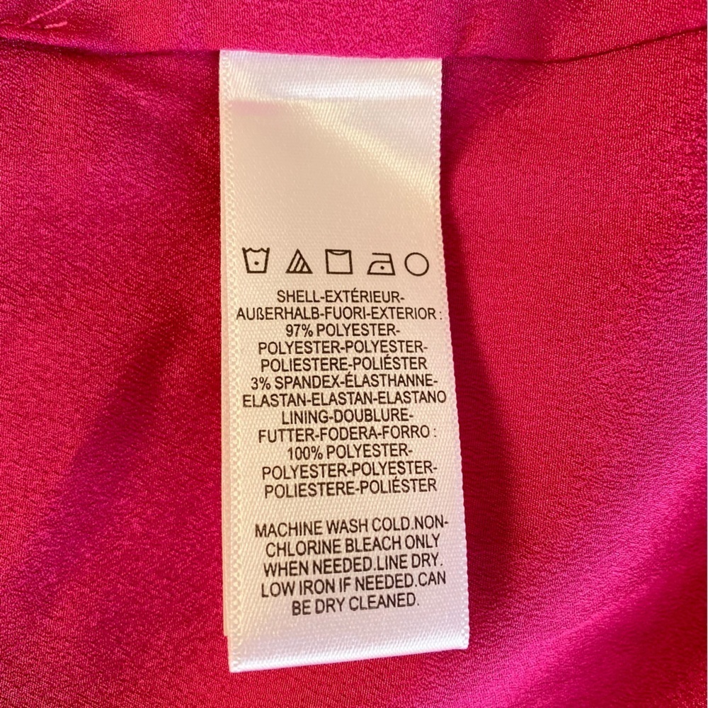 Dress The Population Asymmetrical Neckline Sheath Midi Dress in Fuschia - Picture 5 of 8